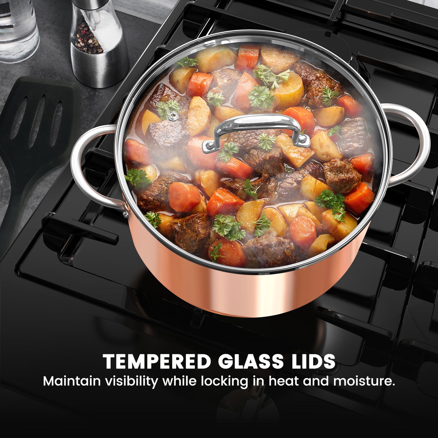 DUXANO 14Pcs Pots and Pans Set Nonstick, Kitchen Cookware Sets w/Frying Pans & Stockpot, Diamonds Reinforced Ceramic Coating, PFAS Free, Dishwasher and Oven Safe, All Stovetops & Induction Compatible