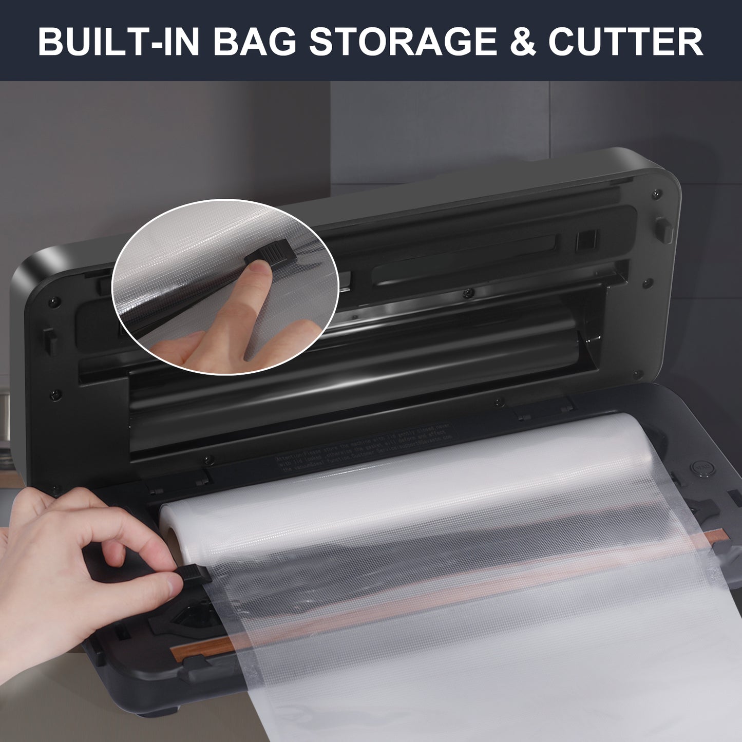 DUXANO Vacuum Sealer Machine, 85kPa Pro Vacuum Food Sealer with Built-in Cutter and Bag Storage, Includes 2 Bag Rolls, Both Auto&Manual Options,3 Food Modes,2 Pump Speed, Lab Tested, LED Indicator Lights