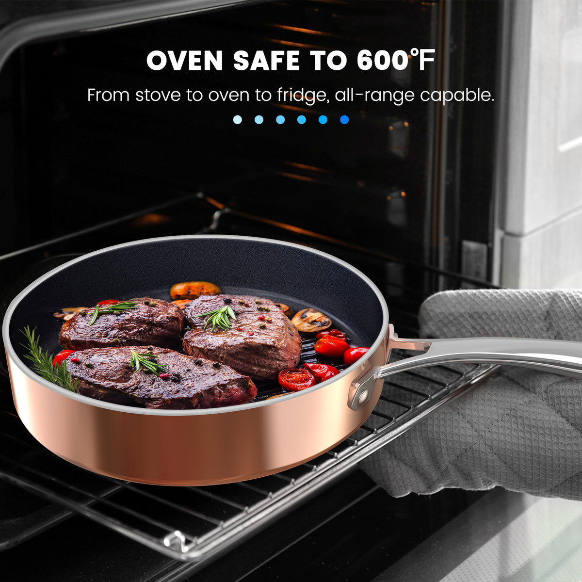 Deluxe DUXANO 14 Healthy Pots and Pans with 9H Anti-Scratch Coating, 2-Layer Non-Stick Ceramic and PFAS Free (Copper Deluxe DUXANO 14 Healthy Pots and Pans with 9H Anti-Scratch Coating, 2-Layer Non-Stick Ceramic and PFAS Free (Copper